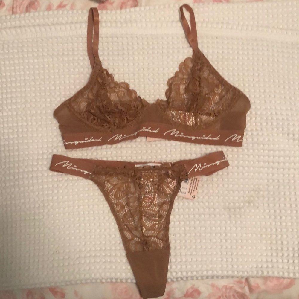 Missguided Camel Bra and panties